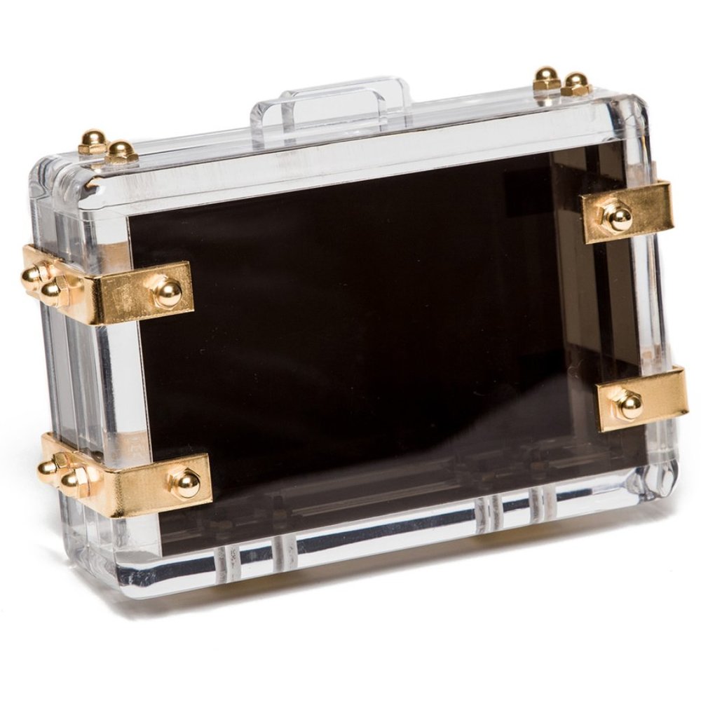CC SKYE Lucite Vault Clutch in Smoke  - BRAND NEW